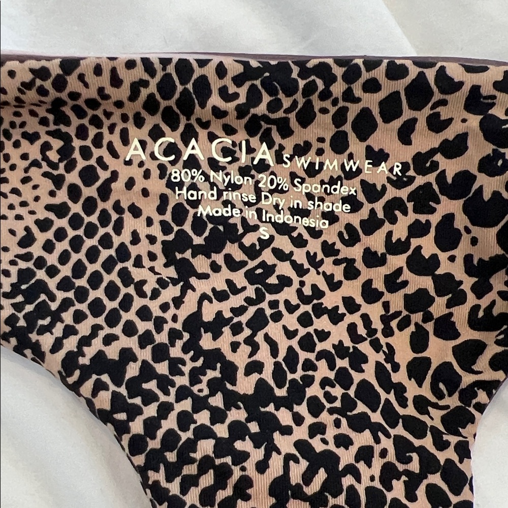 acacia swimwear Brown and White Striped Triangle Bikini - Picture 8 of 8